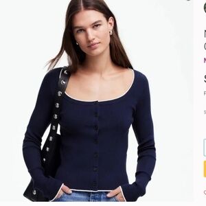 Madewell navy cardigan.